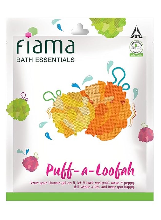 Fiama Bath Essentials Puff-A-Loofah (Color May Vary) And Fiama Bath Essentials Lacey Loofah - Image 2